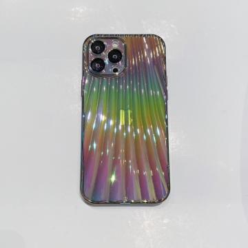 Coque de Téléphone en Placage de Rayons Argentés, Miroir Plissé Brillant, 3D, Luxe pour iPhone 12 Pro Max 6.7"